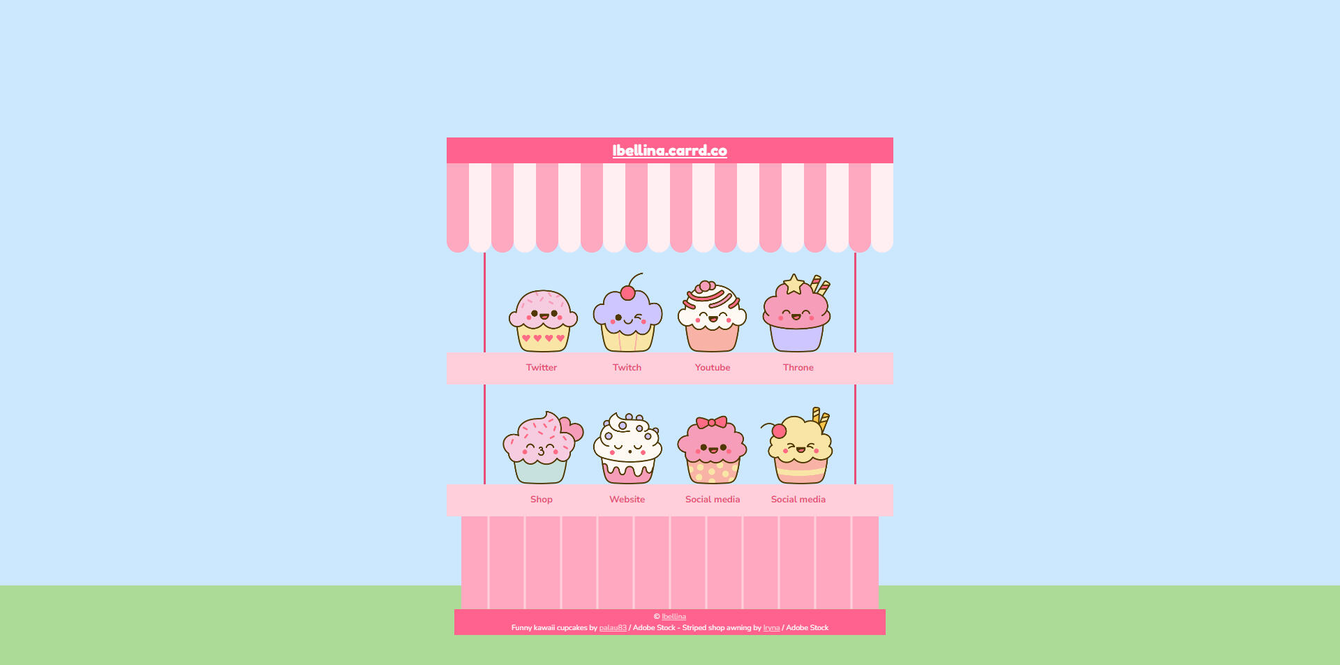 [F2U] Carrd template #6 - &quot;Cupcakes stall&quot;