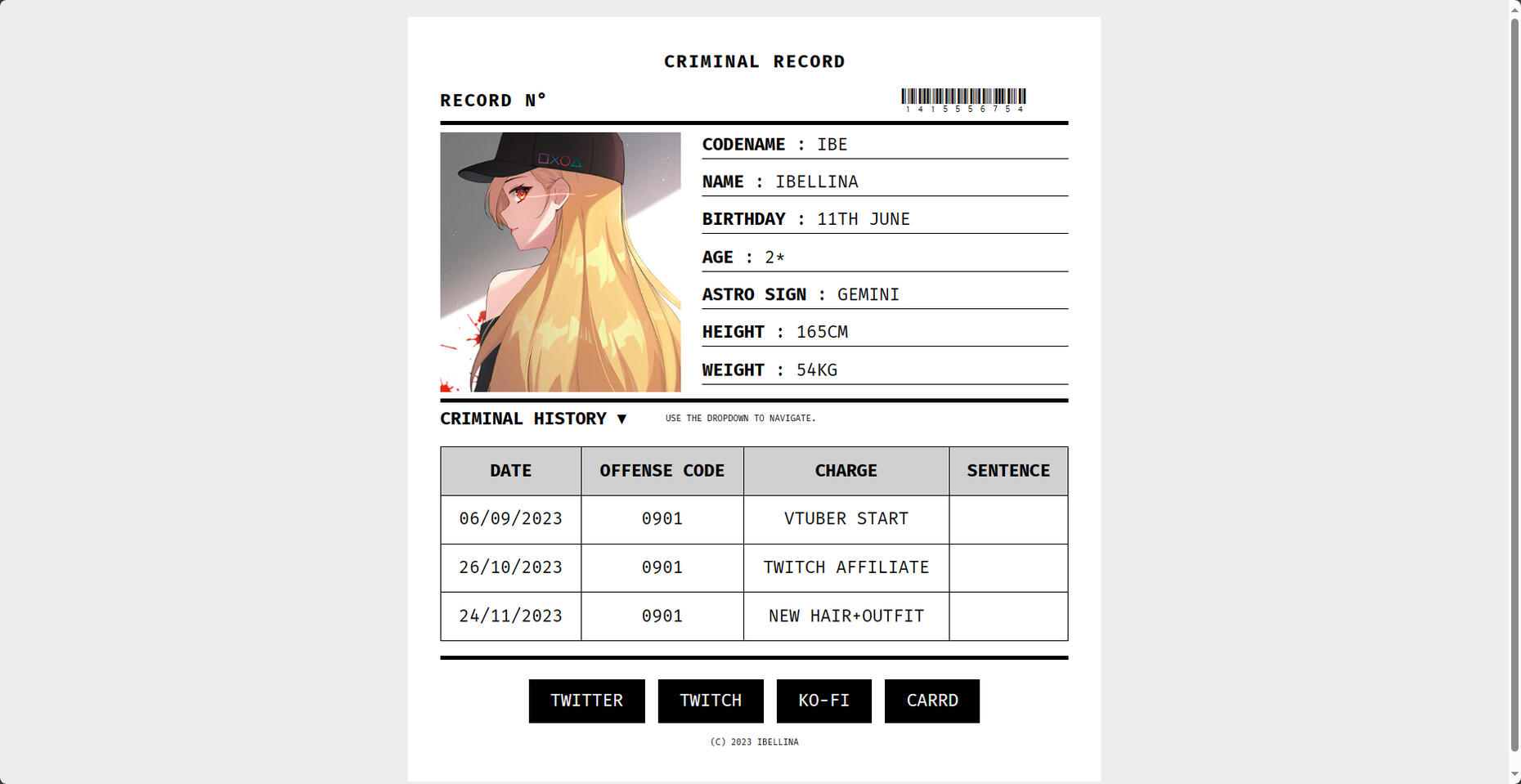 [PERSO] Carrd - Criminal Record